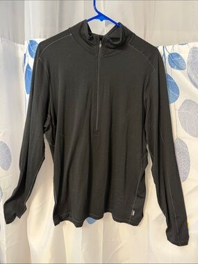 REI Men’s Black Long Sleeve Half-Zip Base Layer Shirt